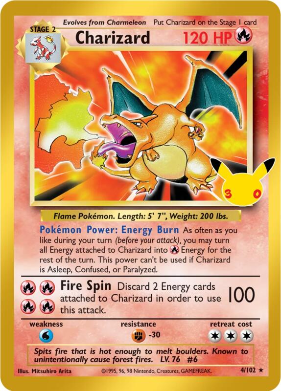 Charizard ME: 30th Celebration Classic Collection #4/102 Pokémon TCG card (English)