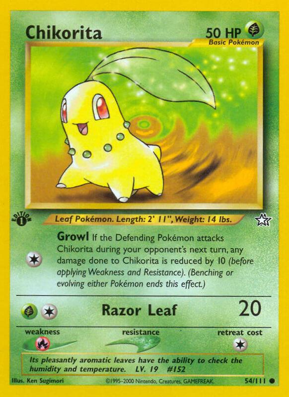 Chikorita (54) Neo Genesis #054/111 Pokémon TCG card (English)