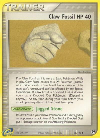 Claw Fossil EX Sandstorm #90/100 Pokémon TCG card (English)