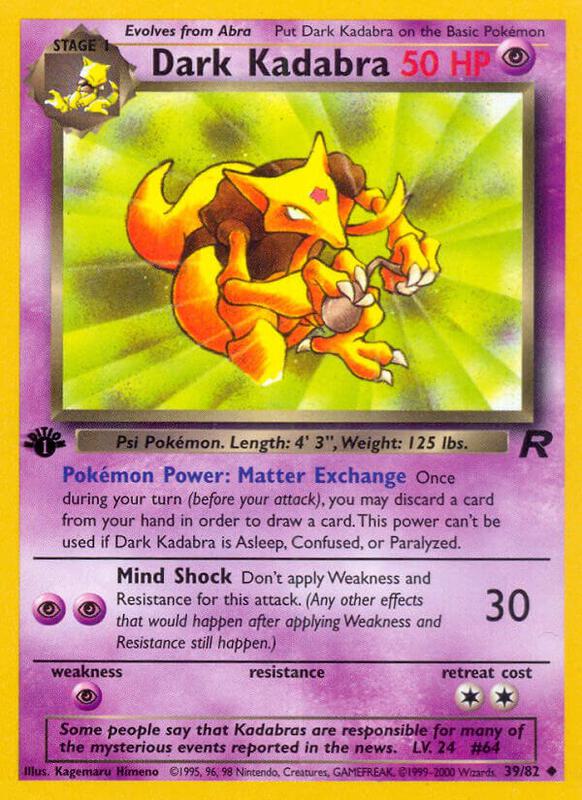 Dark Kadabra 1st Edition Team Rocket #39/82 Pokémon TCG card (English)