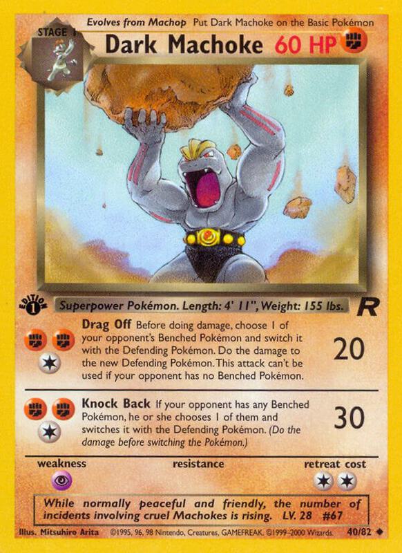 Dark Machoke 1st Edition Team Rocket #40/82 Pokémon TCG card (English)