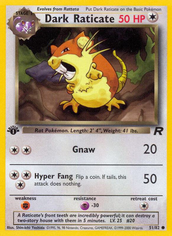 Dark Raticate 1st Edition Team Rocket #51/82 Pokémon TCG card (English)