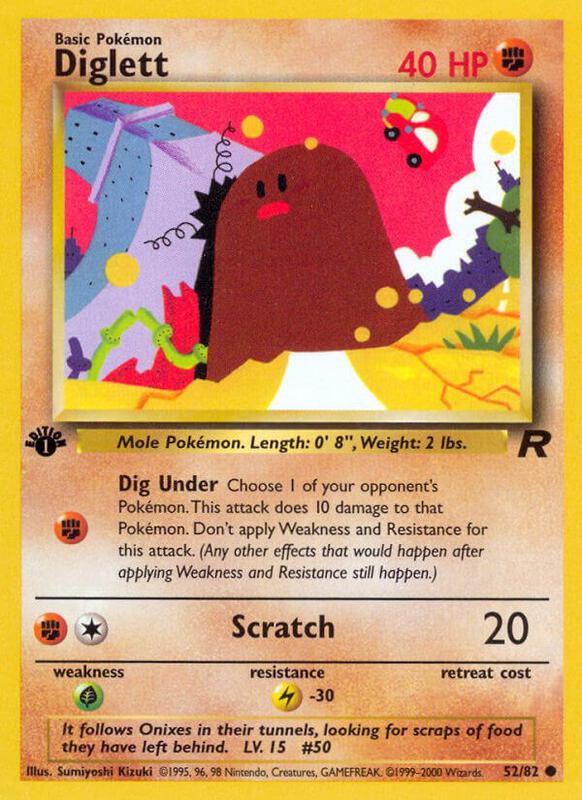 Diglett 1st Edition Team Rocket #52/82 Pokémon TCG card (English)