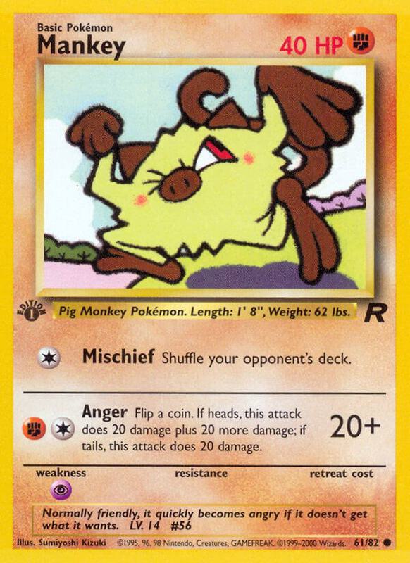 Mankey 1st Edition Team Rocket #61/82 Pokémon TCG card (English)