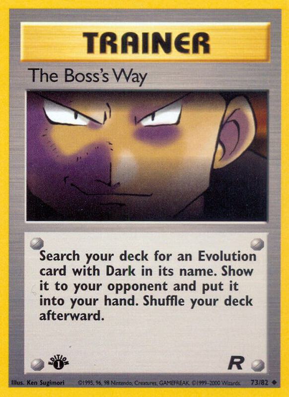 The Boss's Way 1st Edition Team Rocket #73/82 Pokémon TCG card (English)